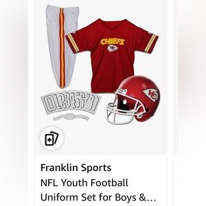 KC Chiefs Play Uniform with Helmet, Youth Large